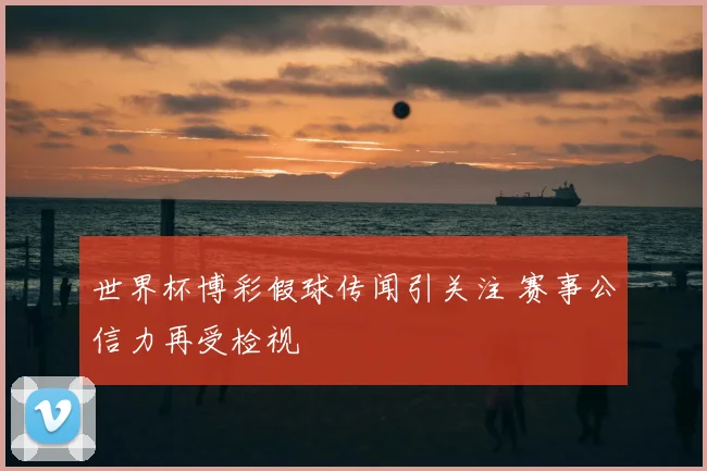 世界杯博彩假球传闻引关注 赛事公信力再受检视